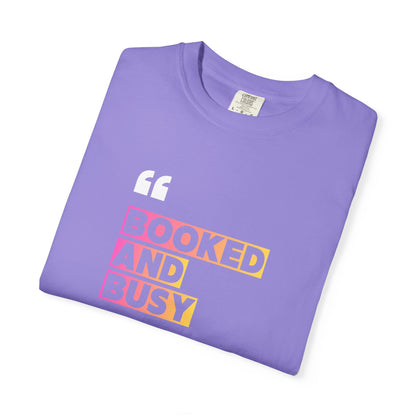 Booked and Busy Graphic Cotton Tee for Book Lovers