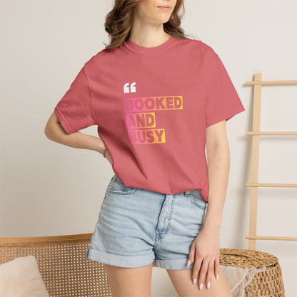 Booked and Busy Graphic Cotton Tee for Book Lovers