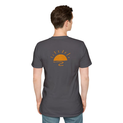 Living the Moment T-Shirt — Sun on the back, Beach Relaxed Tee