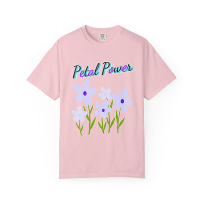 Petal Power T-Shirt — Floral Graphic Tee with Purple Flowers