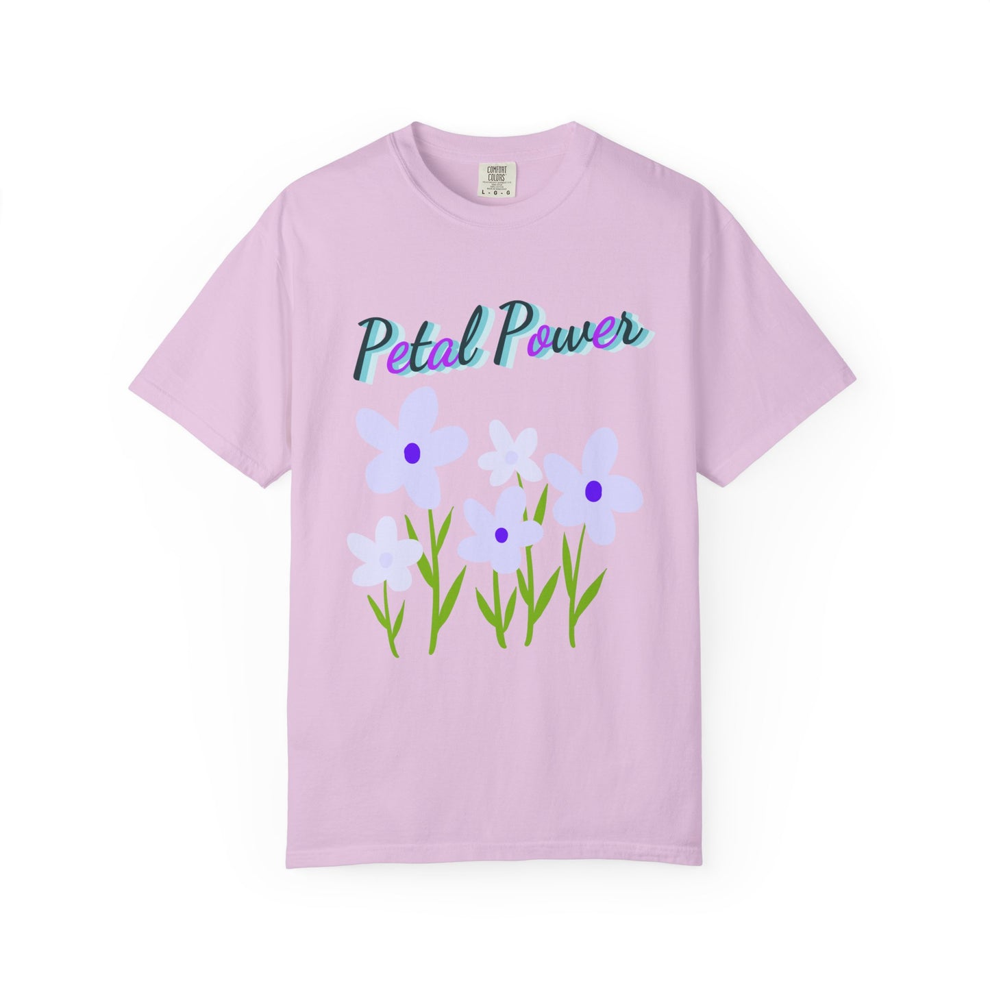 Petal Power T-Shirt — Floral Graphic Tee with Purple Flowers