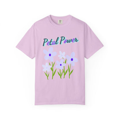 Petal Power T-Shirt — Floral Graphic Tee with Purple Flowers