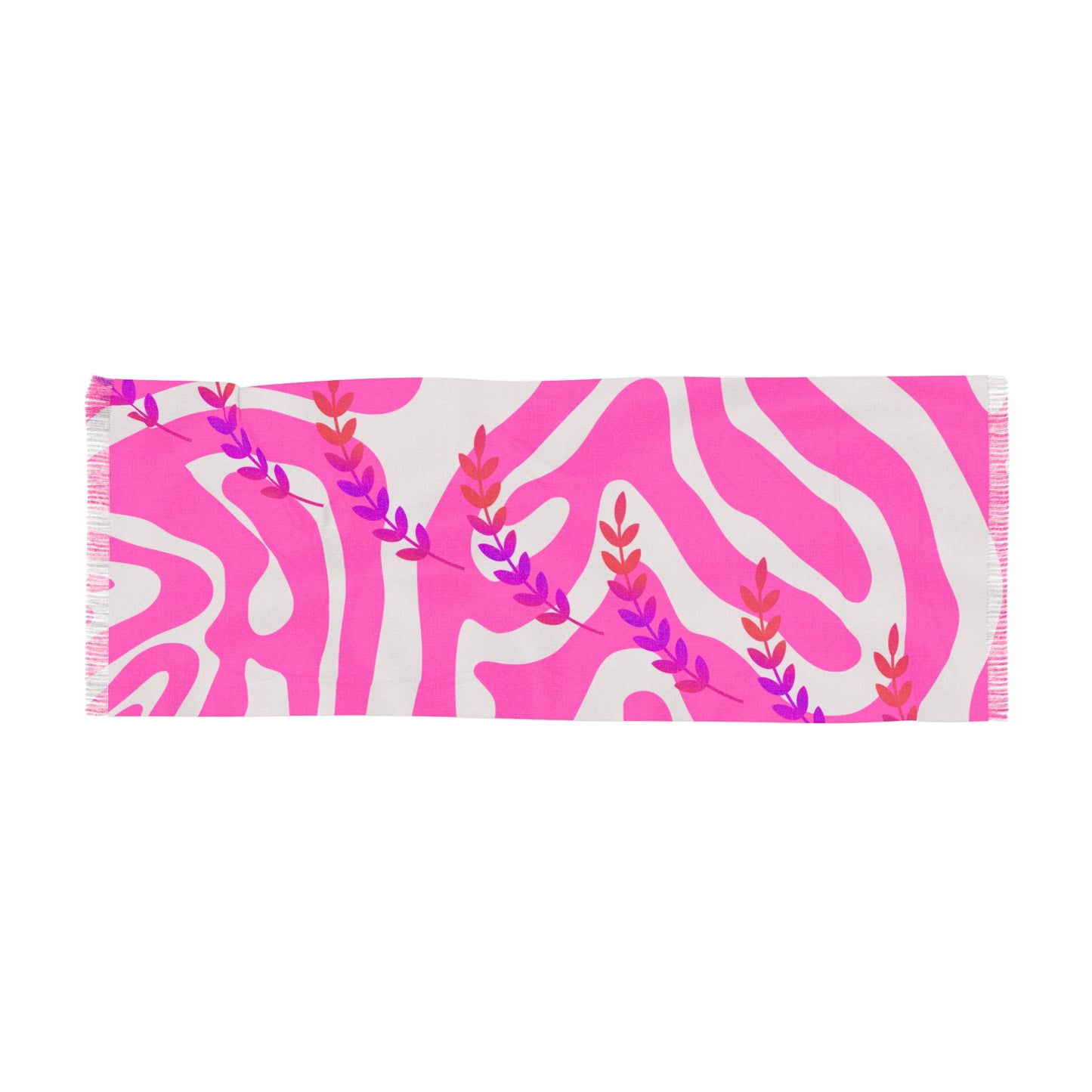 Pink Scarf with Lavender Vine — Lightweight Fashion Scarf