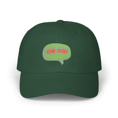 "Cin Cin" Green Speech Bubble Embroidered Patch Hat