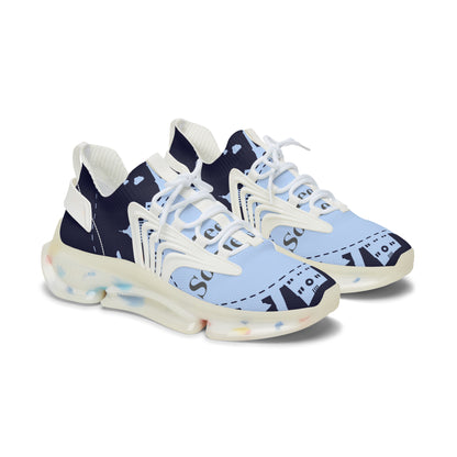 Women's Mesh Sneakers — Sky Blue Graphic Athletic Shoes