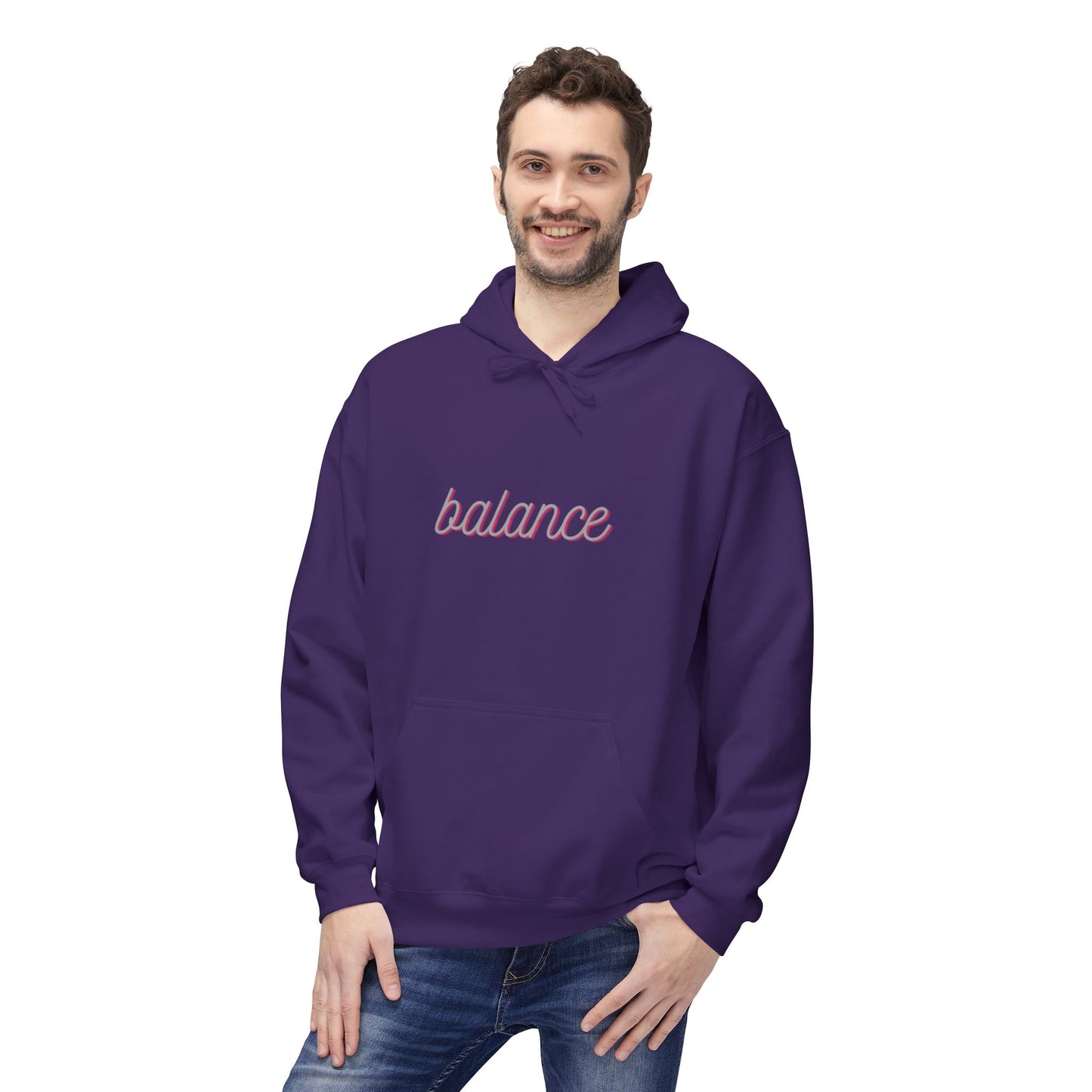 Balance Script Hoodie Typography Pullover