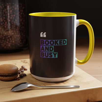 Booked and Busy Accent Coffee Mug — 11/15oz