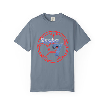 Soccer Number 7 Vintage Red Ball Graphic T-Shirt