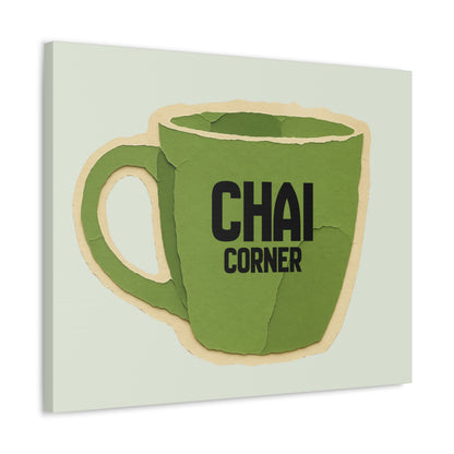 Chai Corner Canvas Art Green Wall Decor