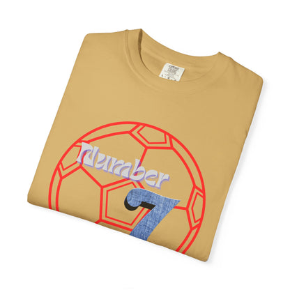 Soccer Number 7 Vintage Red Ball Graphic T-Shirt