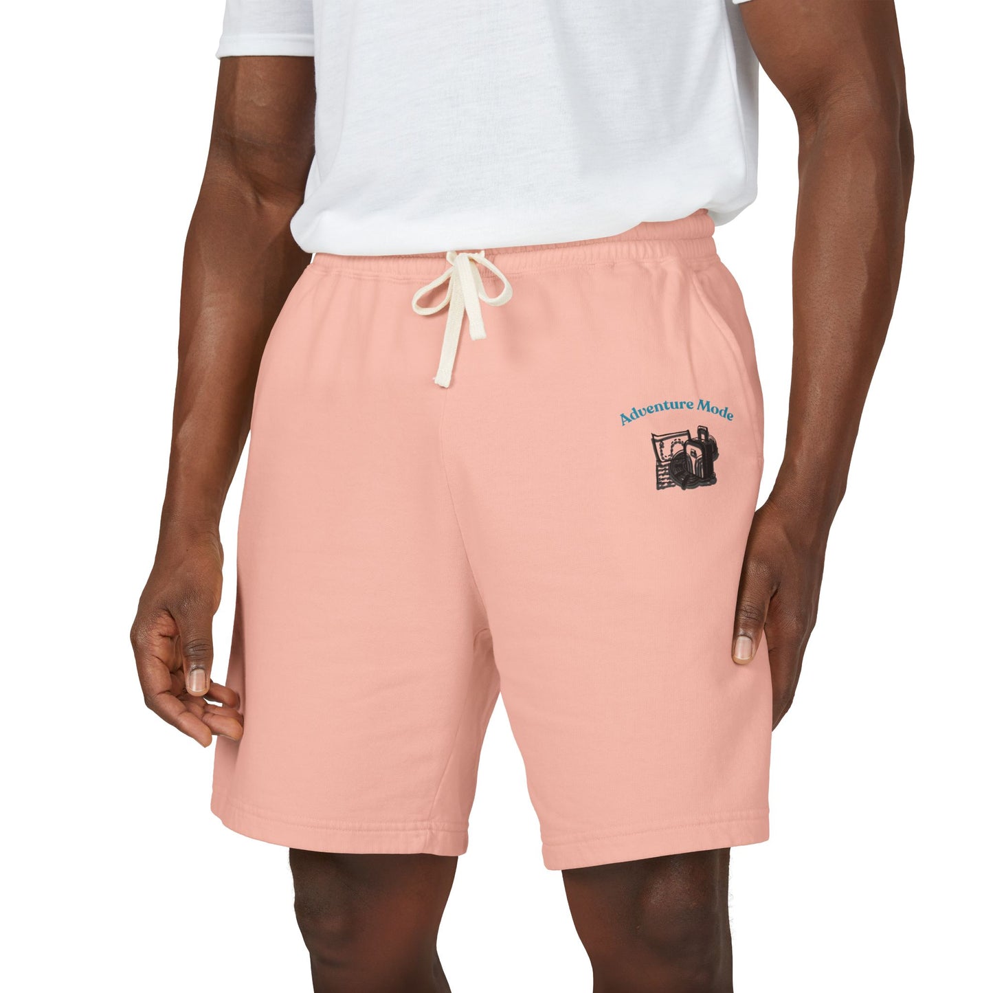 Lightweight Fleece Sweat Shorts — 'Adventure Mode' Vintage Camera Graphic