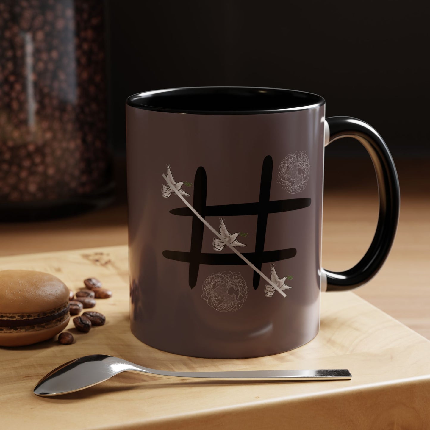 Peace Wins Ceramic Coffee Cup Peace/War design (11/15oz)