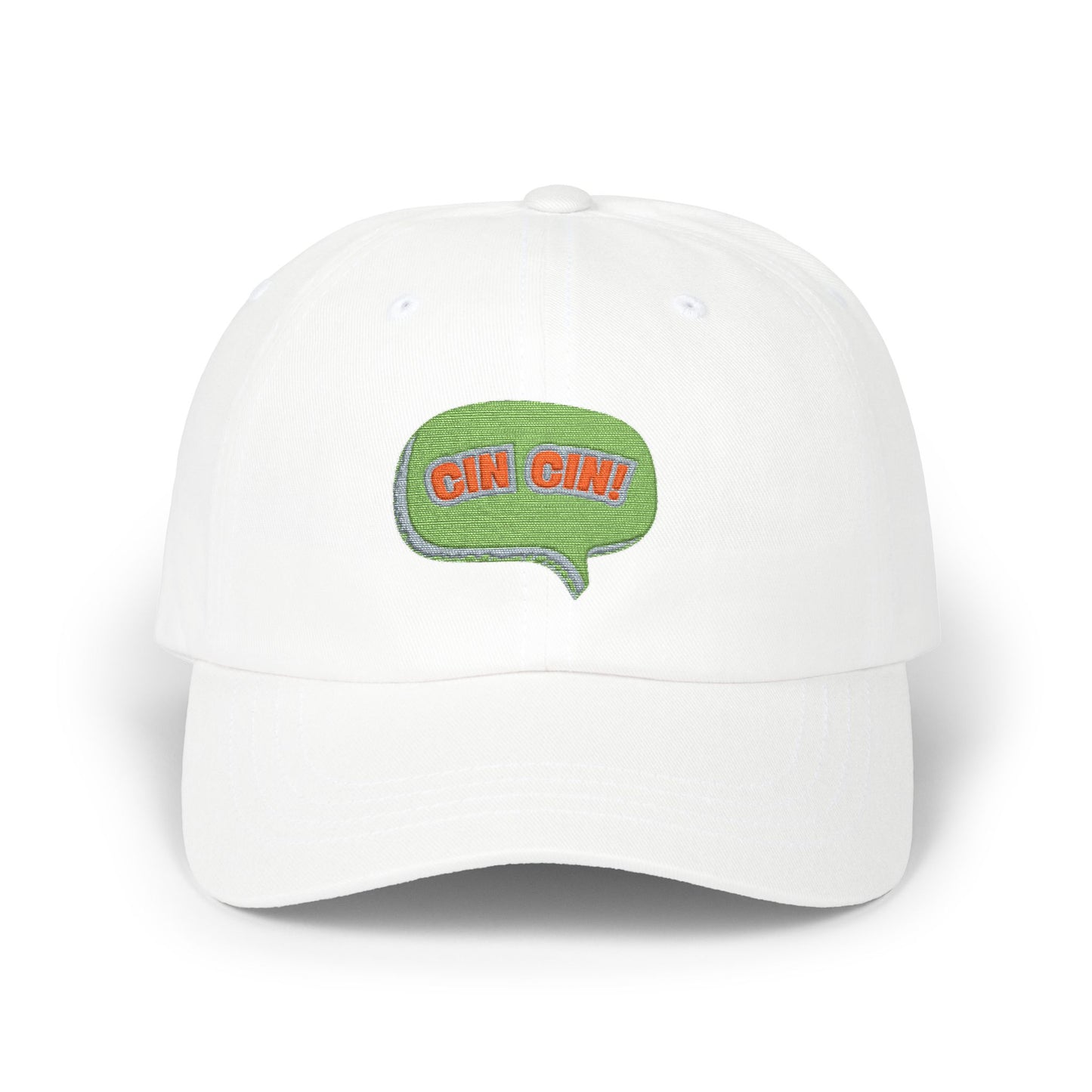 "Cin Cin" Green Speech Bubble Embroidered Patch Hat