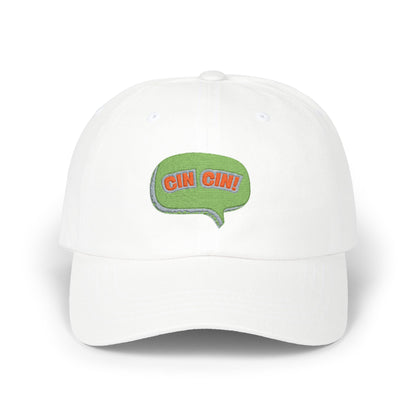 "Cin Cin" Green Speech Bubble Embroidered Patch Hat