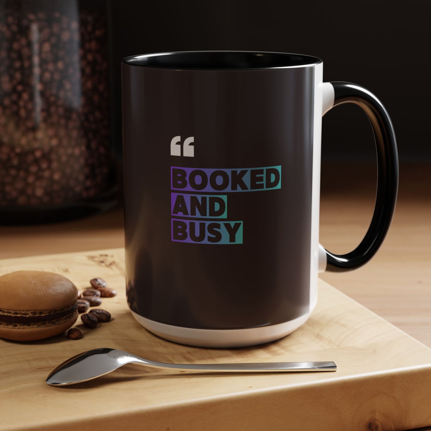 Booked and Busy Accent Coffee Mug — 11/15oz