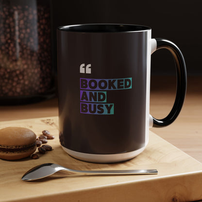 Booked and Busy Accent Coffee Mug — 11/15oz