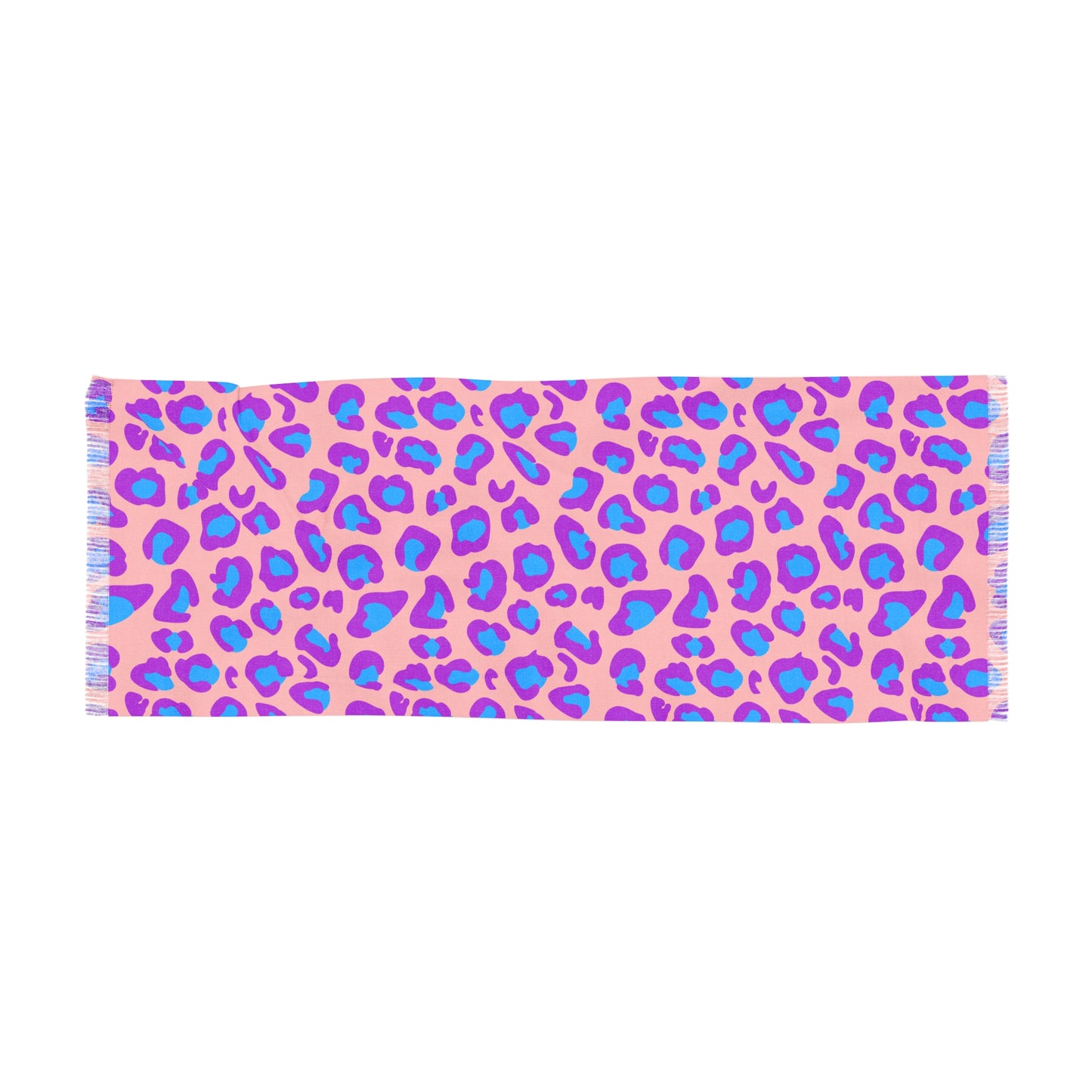 Pastel Leopard Lightweight Scarf — Pink & Blue Animal Print Fashion Scarf