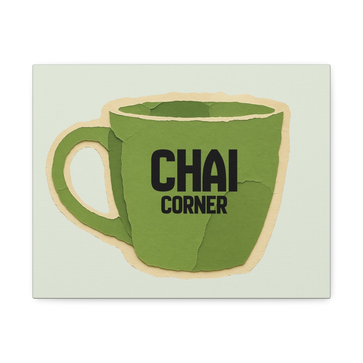 Chai Corner Canvas Art Green Wall Decor