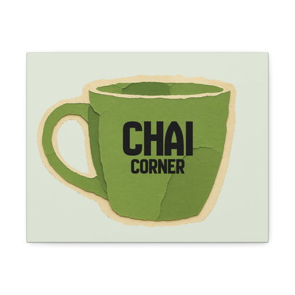 Chai Corner Canvas Art Green Wall Decor