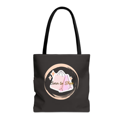 Shopping Tote Bag — "Born to Shop" Graphic Tote