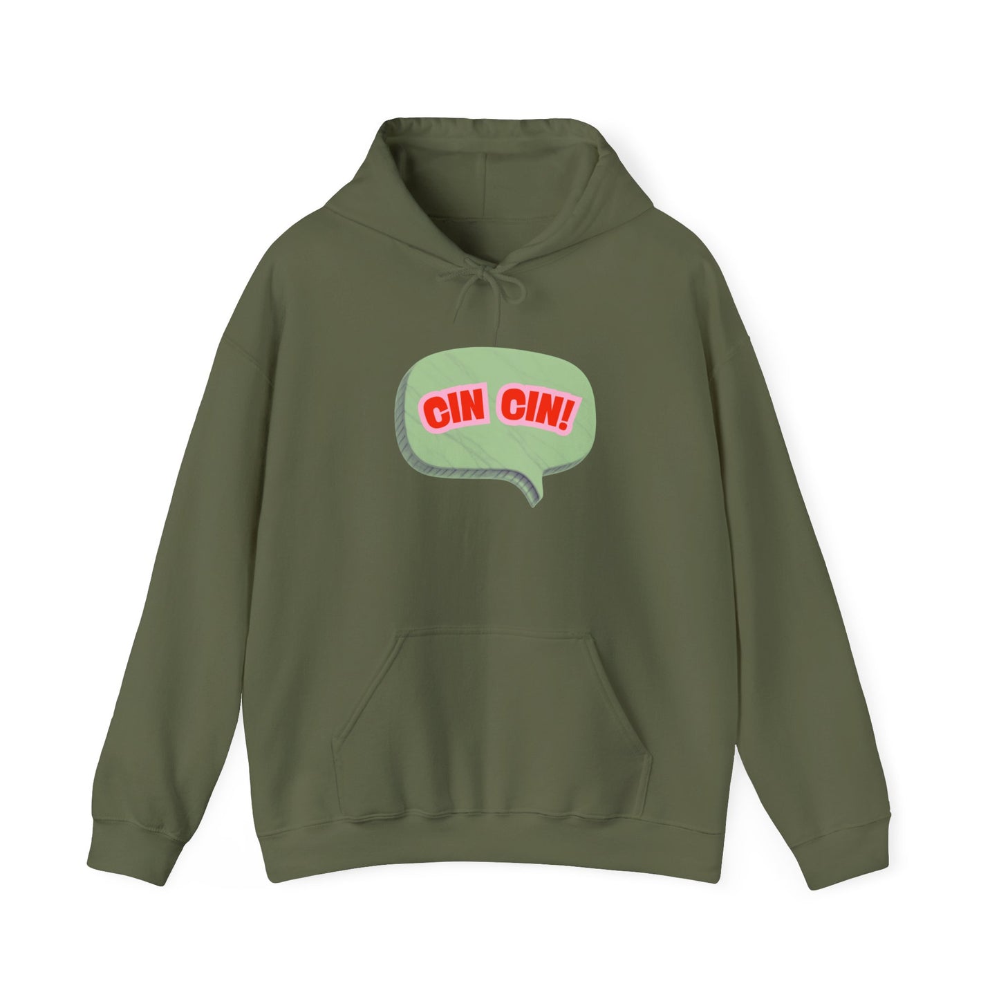 Cin Cin! Speech Bubble Hoodie Italian Cheers Graphic Sweatshirt