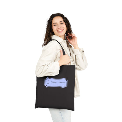 Canvas Tote Bag with Lavender Label Design – 'Coffee & Motivation' Everyday Market Tote