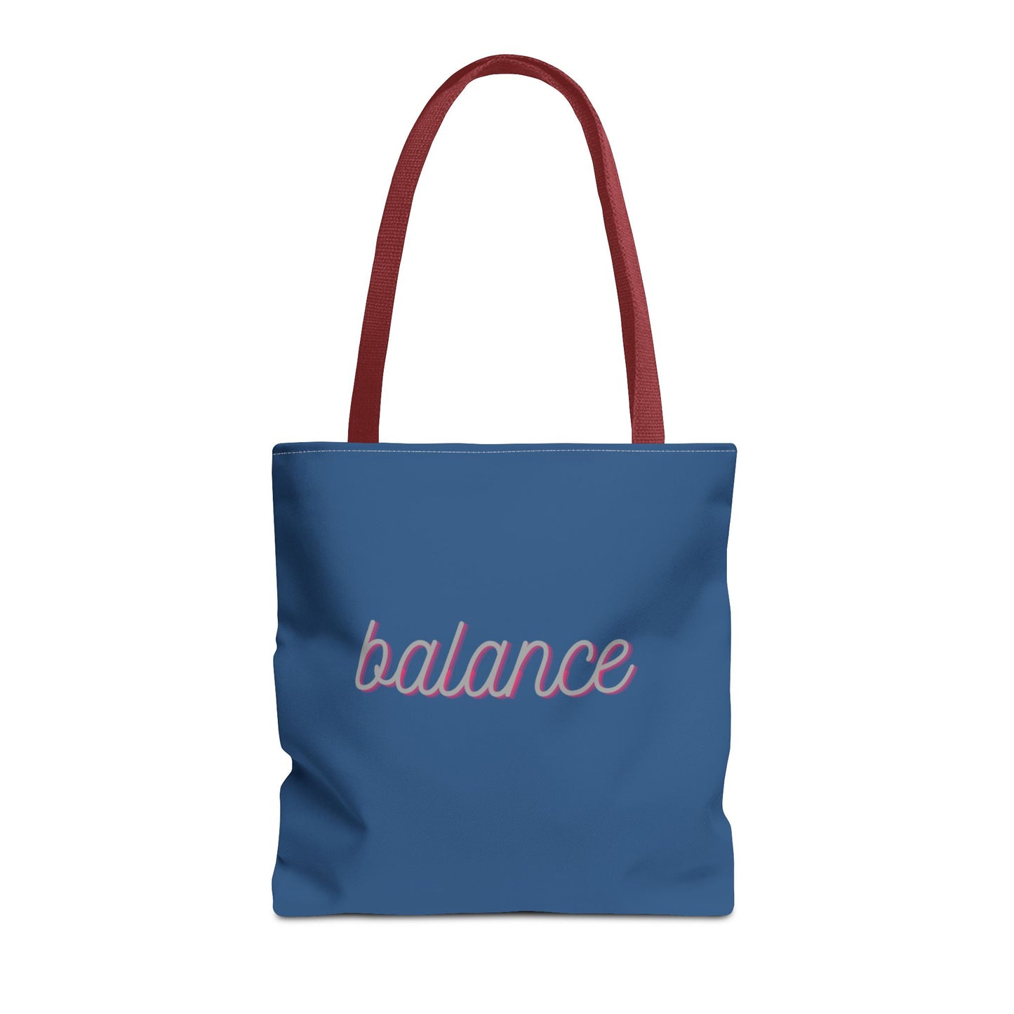 Blue Script ‘balance’ Canvas Tote for Everyday Mindfulness