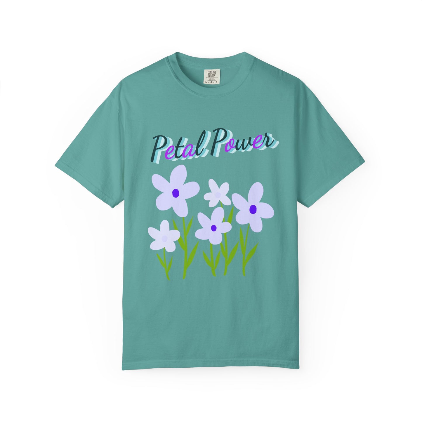Petal Power T-Shirt — Floral Graphic Tee with Purple Flowers