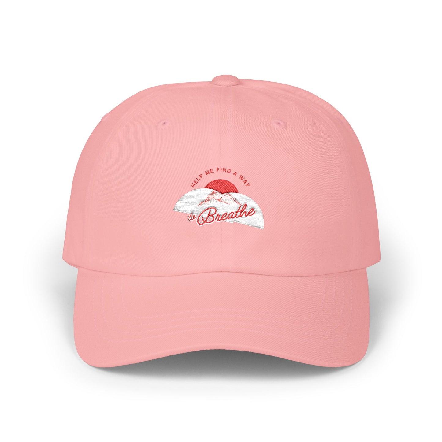 'Help me find a way to Breathe' Sunset Embroidered Baseball Hat