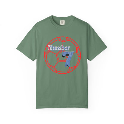 Soccer Number 7 Vintage Red Ball Graphic T-Shirt