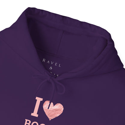 I  Love Books Hoodie — Pink Heart Book Lover Pullover