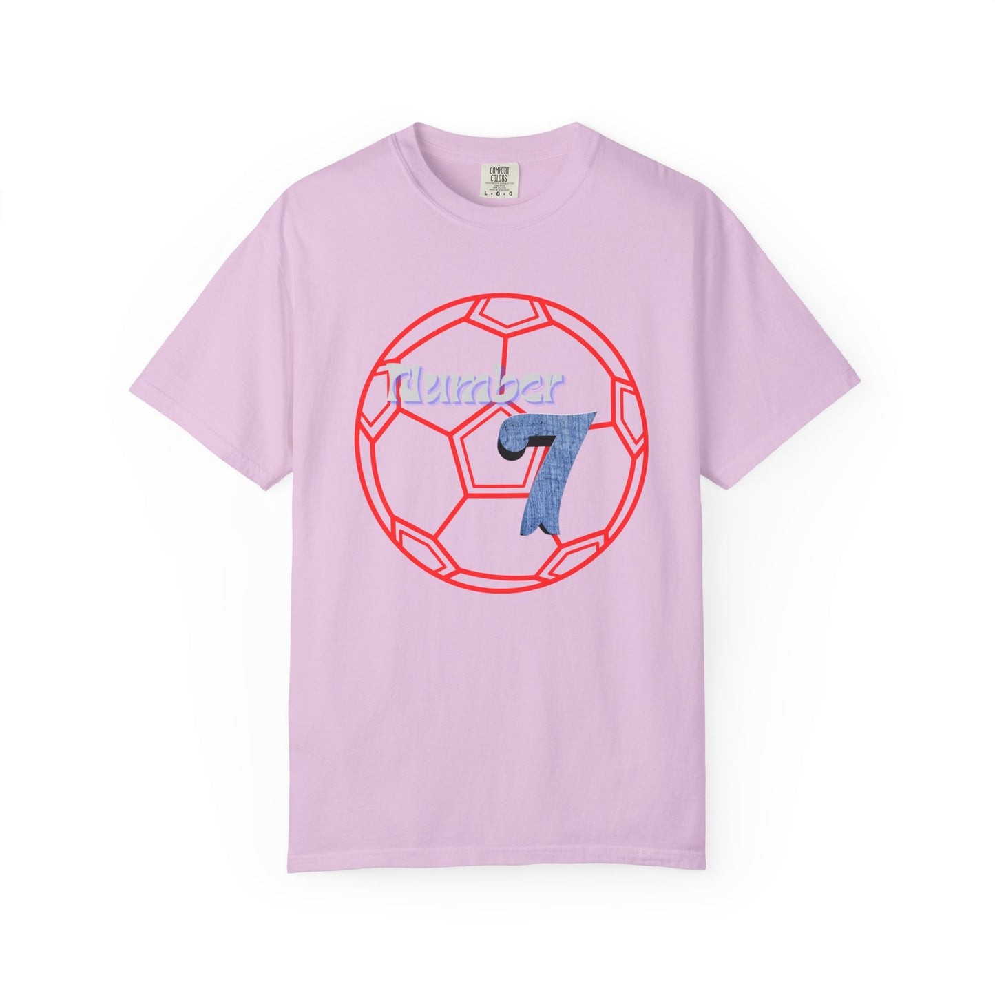 Soccer Number 7 Vintage Red Ball Graphic T-Shirt