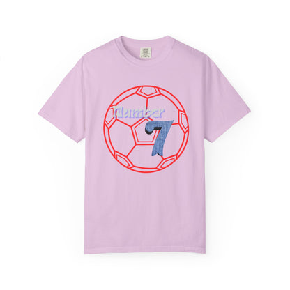 Soccer Number 7 Vintage Red Ball Graphic T-Shirt