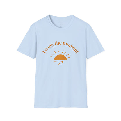 Living the Moment T-Shirt — Sun on the back, Beach Relaxed Tee