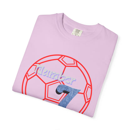 Soccer Number 7 Vintage Red Ball Graphic T-Shirt