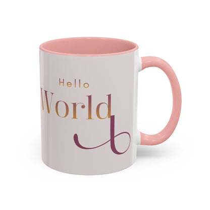 Hello World Modern Script Tech & Coder Accent Coffee Mug (11oz)