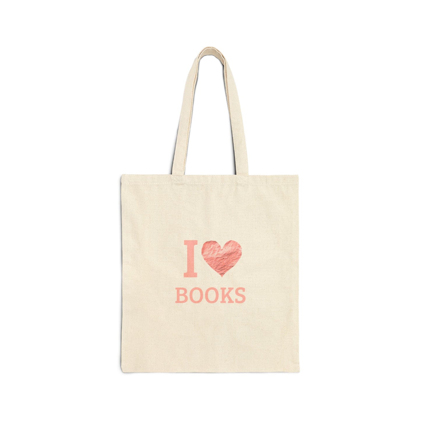 I  Love Books Canvas Tote Bag — Cute Book Lover & Library Tote