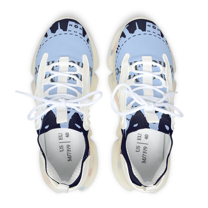 Women's Mesh Sneakers — Sky Blue Graphic Athletic Shoes