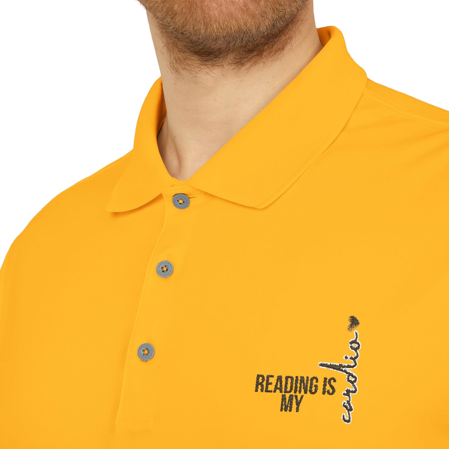 Reading is my Cardio adidas Unisex Performance Polo