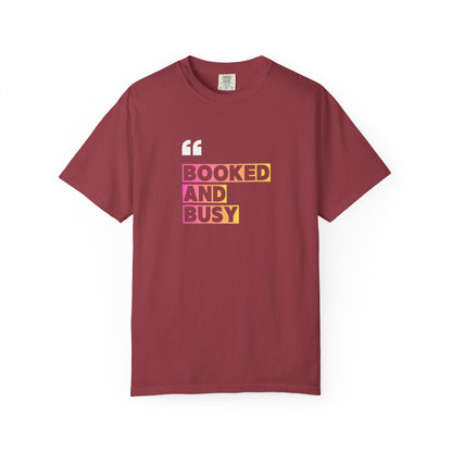 Booked and Busy Graphic Cotton Tee for Book Lovers