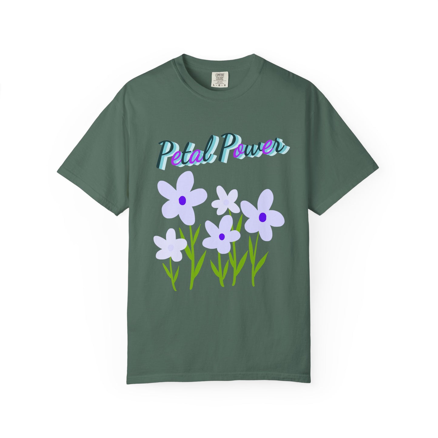 Petal Power T-Shirt — Floral Graphic Tee with Purple Flowers