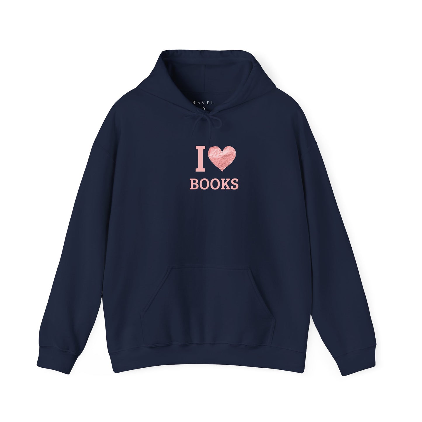 I  Love Books Hoodie — Pink Heart Book Lover Pullover