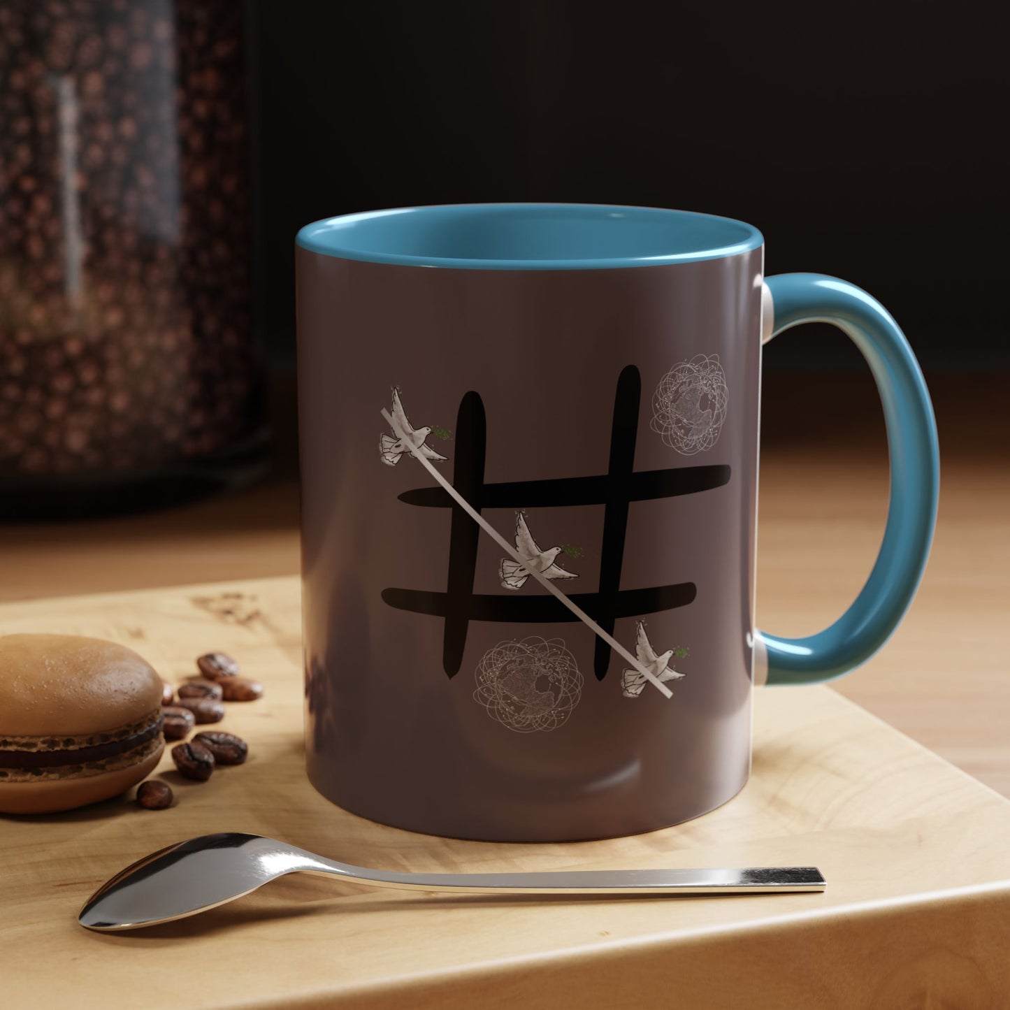 Peace Wins Ceramic Coffee Cup Peace/War design (11/15oz)