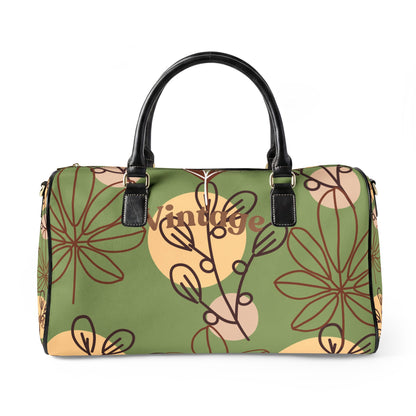 Olive Green Weekender Duffle Leather Travel Bag