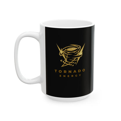 Gold Tornado Energy Ceramic Mug – Magical Fantasy Coffee Cup (11oz, 15oz)