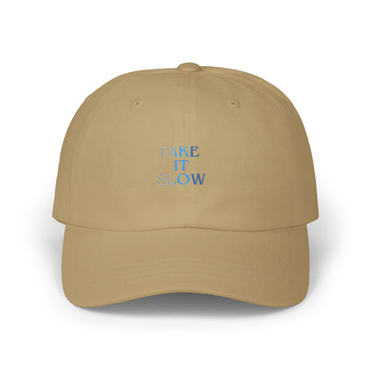 Take It Slow Relaxed White Baseball Hat