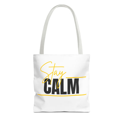 Stay Calm Tote Bag Motivational Printed Canvas Tote