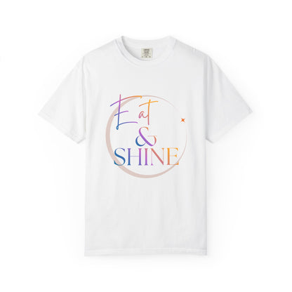 Eat & Shine T-Shirt — Minimal Gold Script Graphic Tee