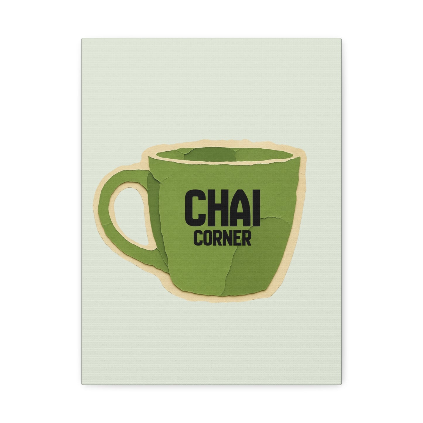 Chai Corner Canvas Art Green Wall Decor