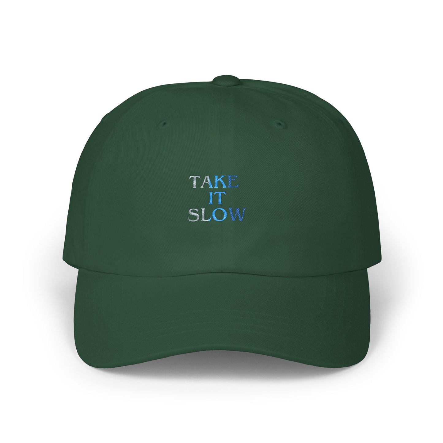Take It Slow Relaxed White Baseball Hat